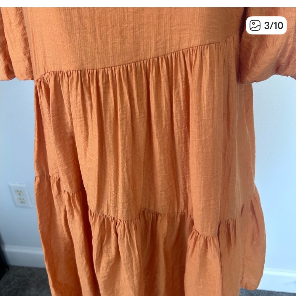 Moon River Puff Sleeve Mini Bubble Dress - Picture 3 of 6